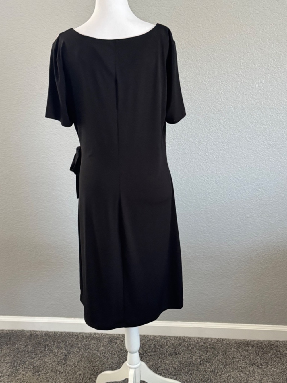 AUW Faux Wrap Pink/Black Floral Dress Size 14 - Picture 6 of 9
